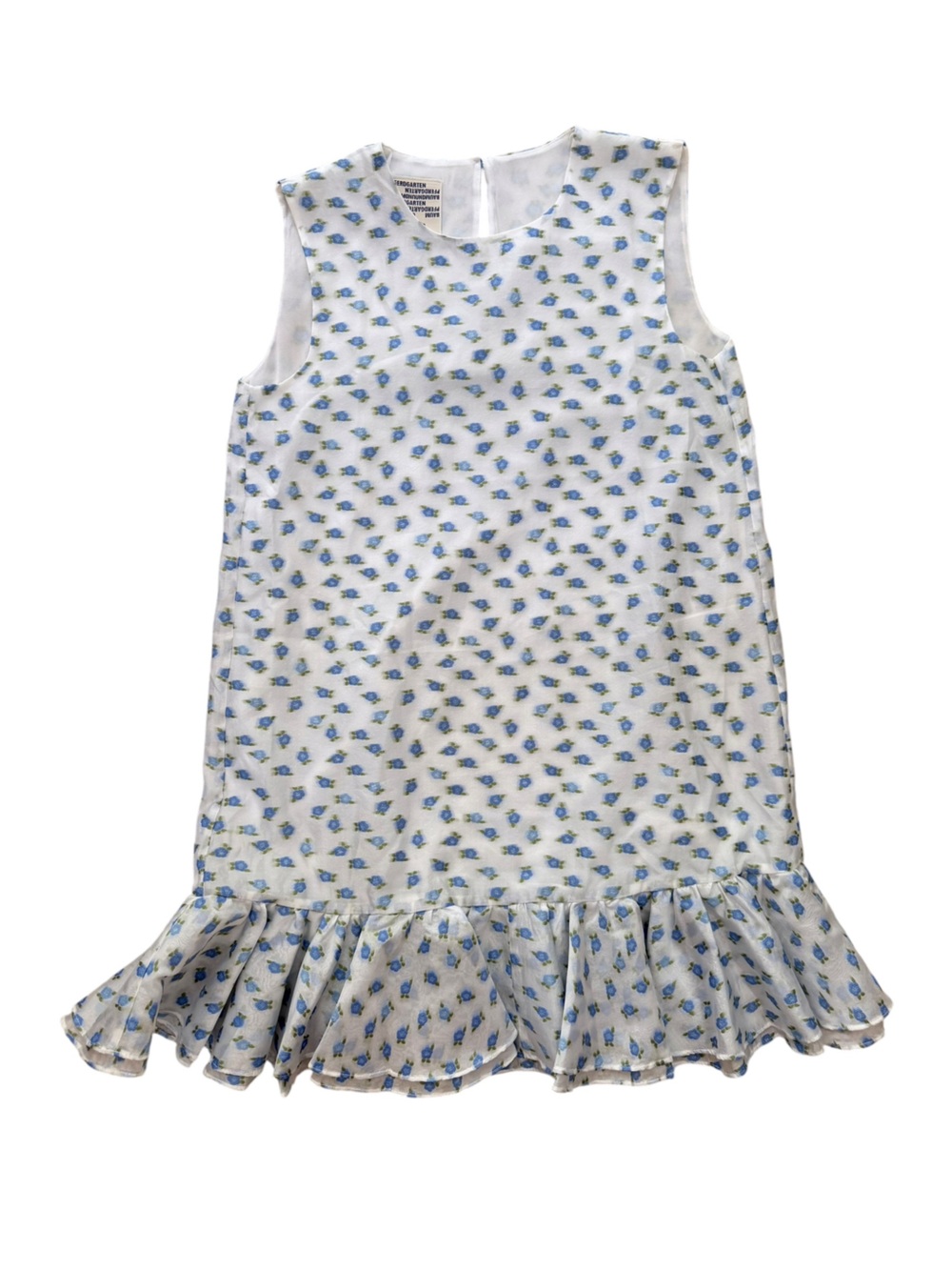 Baum und Pferdgarten Blue Floral Ruffle Mini Dress 36 size 4 Scandi Design